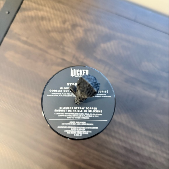 NWT - Starbucks Wicked Elphaba Tumbler w/Broom Topper - Glow in the Dark - Picture 3 of 5